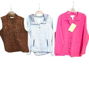 Wholesale Bulk Lot Of 3 Women's Large L 12 14 Winter Coats Jackets Vests